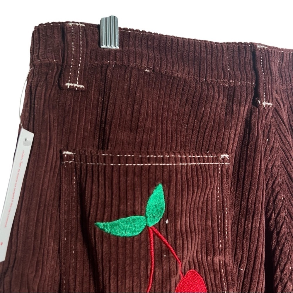 Lisa Says Gah Brown Corduroy Dylan Cherry Pants NWT Size 14 - Picture 9 of 12